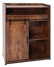 ALBAD Coffee Bar Cabinet/Table, 32" Buffet Sideboard with Sliding Barn Door and Storage Shelves, Farmhouse Wood Kitchen/Accent Storage Cabinet White