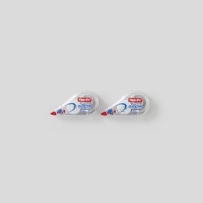 Tipp-Ex Bic Pocket Mini Pocket-Mouse Correction Tapes, With 6M-Long of Extra Tear-Resistant Plastic Tape, Pack of 2, White