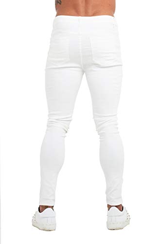 GINGTTO Men's Skinny Stretch Jeans Slim Fit Ripped Pants For Men Elastic Waist