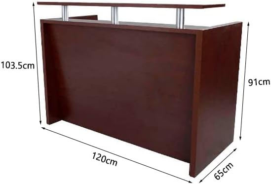 Mahmayi REC-2 Designer Reception Desk For Office Space, Front Office Desk (White-Coco Bolo)