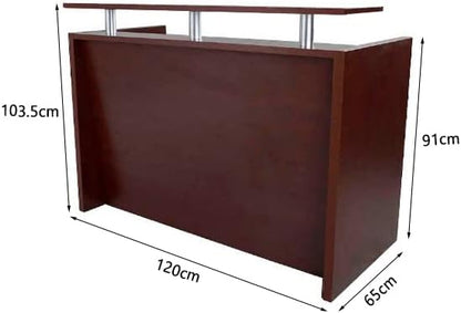 Mahmayi REC-2 Designer Reception Desk For Office Space, Front Office Desk (White-Coco Bolo)