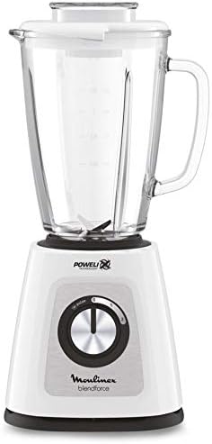 MOULINEX Blender | BlendForce XXL Jar 2.8 L Blender Smoothie Maker | Mixer | 600 W | 2 Attachments | 2.8L XXL Plastic Jar| 6 Powelix Blades | Ice Crush | 2 Speeds | 2 Years Warranty | LM458127