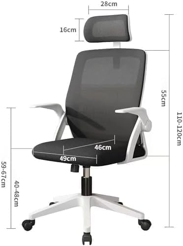 Peng General Ergonomic Office Chair, Home Mesh Office Desk Chairs with Wheels, Computer Task Chair for Adults, 300 lb Capacity, Office Chair for Study and Work (White/Black)