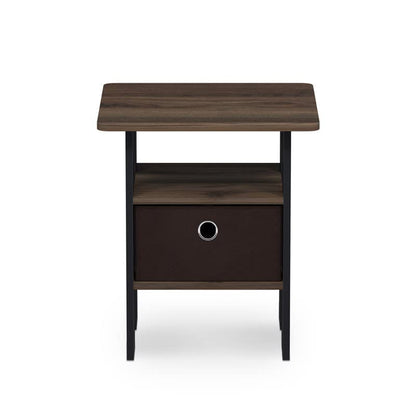 Furinno Andrey End Table/Side Table/Night Stand/Bedside Table with Bin Drawer, Dark Walnut, Andrey, 11157DWN, 1 Pack