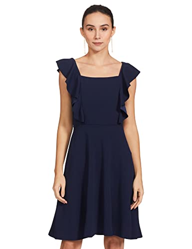 Styleville.in Women's Polyester Fit and Flare Knee-Length Casual Dress