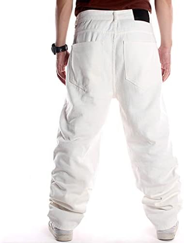 SMIOPDES Men's Baggy Jeans Loose Fit Hip Hop Pants - Classic Straight Skateboard Denim Jeans