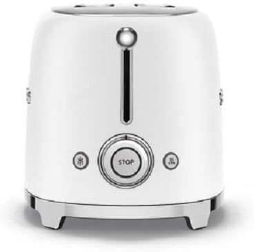 Smeg Retro 50'S Style, 2 Slice Toaster, Self Centering, Multifunction, Matte White, Tsf01Whmuk