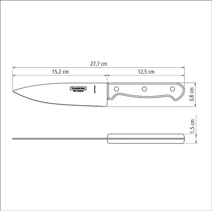 Tramontina Polywood 6 Inches Chef Knife with Stainless Steel Blade and Dishwasher Safe Treated Handle