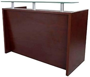 Mahmayi REC-2 Designer Reception Desk For Office Space, Front Office Desk (White-Coco Bolo)