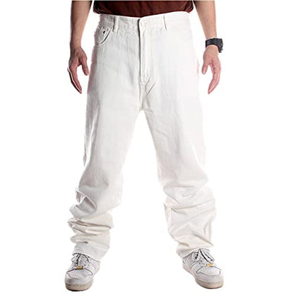 LUOBANIU Men's Vintage Hip Hop Style Baggy Jeans Denim Loose Fit Dance Skateboard Pants