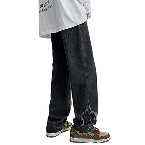 FantasyGears Y2k Jeans Men Grunge Hip Hop Baggy Pants Straight Leg Graphic Denim Joggers Loose Goth Trousers Streetwear