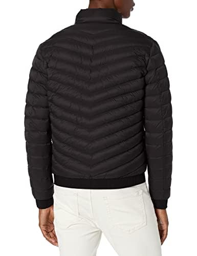 AX Armani Exchange mens Quilted Down Milano/New York Logo Zip-up Jacket Down Alternative Coat (pack of 1)