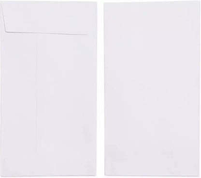 MARKQ White Coin Envelopes 6” x 4” Kraft Self-Adhesive Seed Envelopes for Small Items Parts, Wages, Notes, Beads, Garden, Office (50 Pack)