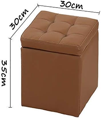 Nubeats Foot Stool Rest Ottoman Storage Boxes Rectangle Stools Chair Living Room Bedroom Vintage Seat Stool Pouffe Chair (Black-70 * 30 * 35cm, Rectangle)