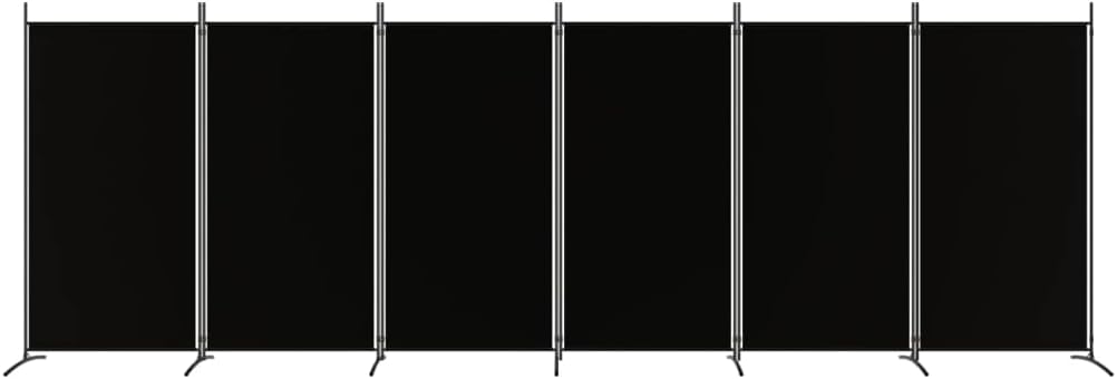 vidaXL 1-Panel Room Divider Folding Panel Screen Movable Partition Privacy Separator Wall Furniture Indoor Bedroom Office Black 175x180 cm