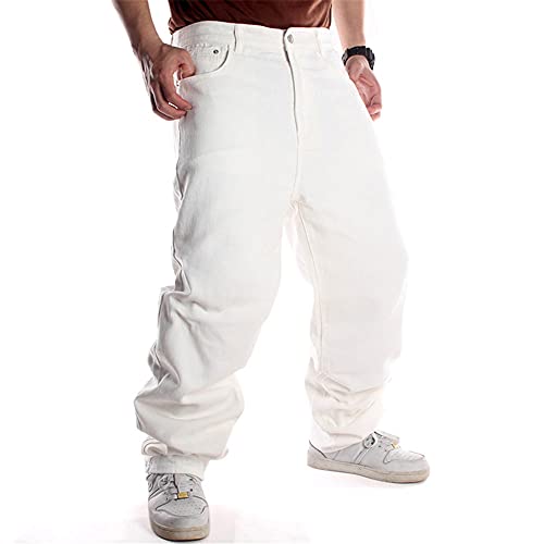 LUOBANIU Men's Vintage Hip Hop Style Baggy Jeans Denim Loose Fit Dance Skateboard Pants