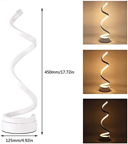 HOCC Spiral LED Table Lamp, Curved LED Desk Lamp, Contemporary Minimalist Lighting Design, Warm White Light, Smart Acrylic Perfect Material for Bedroom Living Room (Gold)