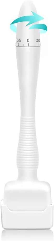 Baeskii Original Microneedling Derma Stamp - Professional Adjustable Microneedle Dermapen for Hair, Beard Growth - Amazing Skin Pen for Face - 140 Titanium Pins - Best Derma Roller Alternative