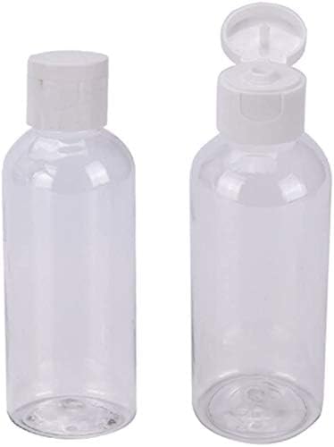 EOPER 4 Pack 100ML Empty Clear Plastic Squeeze Bottles with Disc Top Flip Cap Travel Bottle BPA-Free Containers For Shampoo, Lotions, Liquid Body Soap, Creams