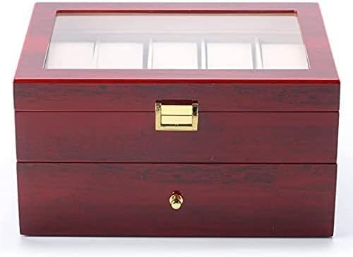 Homarket Wood Watch Box 20 Slots Glass Top Mens Watch Display Case Watch Box Organizer For Men Women Jewelry Storage Case With 20 Removable Soft Cushions Collection Boxes