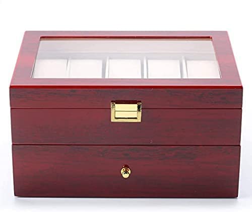 Homarket Wood Watch Box 20 Slots Glass Top Mens Watch Display Case Watch Box Organizer For Men Women Jewelry Storage Case With 20 Removable Soft Cushions Collection Boxes