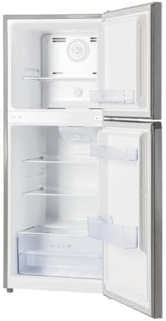 Geepas 180 L Double Door Total No-Frost Refrigerator- GRF2522SXN| Multi-Airflow with Faster and Deep Cooling| LED Interior Light and Unbreakable Glass Shelves,| 2 Years Warranty