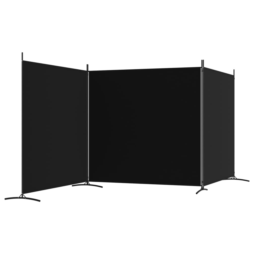 vidaXL 1-Panel Room Divider Folding Panel Screen Movable Partition Privacy Separator Wall Furniture Indoor Bedroom Office Black 175x180 cm