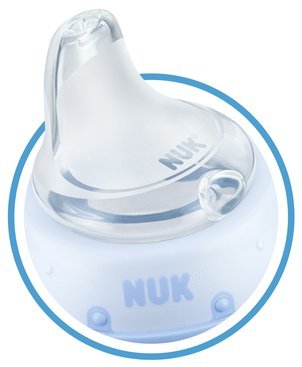 NUK First Choice+ Stainless Steel Learner Cup Sippy Cup | 6-18 Months | Leak-Proof Silicone Spout | Anti-Colic Vent | BPA-Free | 125ml | Blue | 1 Count