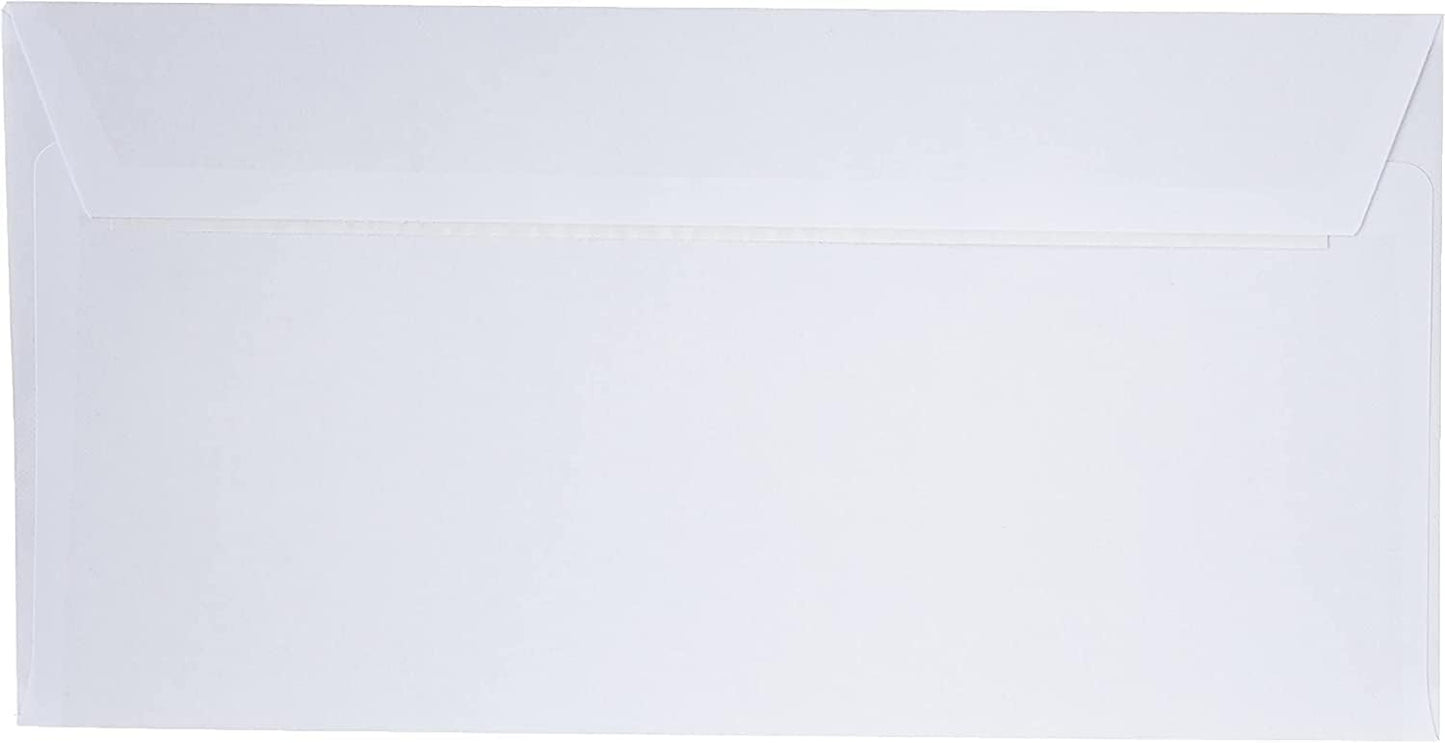 Maxi White Envelopes 80Gsm 22.9 cm X 10.1 cm Peel & Seal In A pack Of 50Pc, MXWHITE