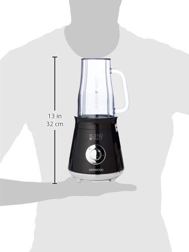 Kenwood Personal Blender 600W Smoothie Blender/Smoothie Maker With 700Ml & 600Ml Tritan Smoothie2Go Bottle And Lid, Ice Crush Function Bsp70.180Si Black/Silver