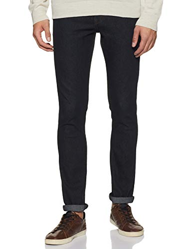 DIVERSE Men's Skinny Fit Jeans (DCMDT03KC24L33-508D_Black_28W x 33L)