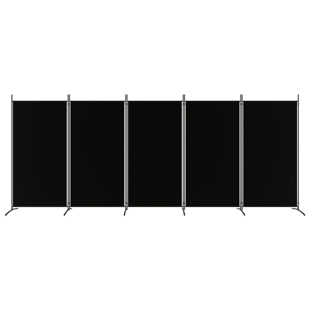 vidaXL 1-Panel Room Divider Folding Panel Screen Movable Partition Privacy Separator Wall Furniture Indoor Bedroom Office Black 175x180 cm