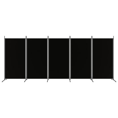 vidaXL 1-Panel Room Divider Folding Panel Screen Movable Partition Privacy Separator Wall Furniture Indoor Bedroom Office Black 175x180 cm