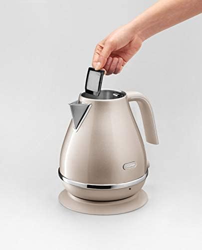 De'Longhi Icona Capitals Grey Vintage Style Kettle, 1.7 L Capacity with Water Level Indicator, 360 Swivel Base, Anti-Slip Feet, Soft Opening Lid, Premium Stainless Steel, KBOT3001.GY