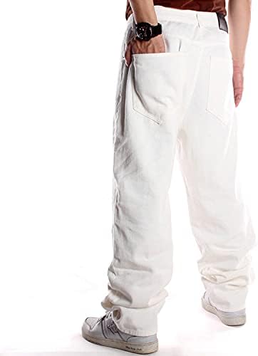 SMIOPDES Men's Baggy Jeans Loose Fit Hip Hop Pants - Classic Straight Skateboard Denim Jeans