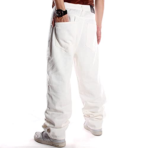 SMIOPDES Men's Baggy Jeans Loose Fit Hip Hop Pants - Classic Straight Skateboard Denim Jeans