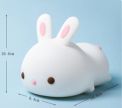 Dimanito Cute Kids Night Light Night Lamp Night Lights for Kids Bedroom Toddler Baby Portable Silicone Battery Led Nightlight Nursery (Cute Bunny)