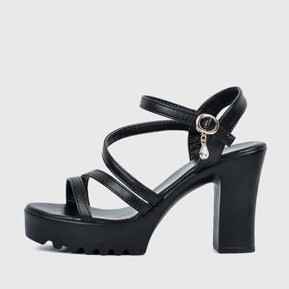 Women's Sandals Heels Comfortable Buckle Strap High Heel Platform Dress Pump Sandals Heels For Ladies