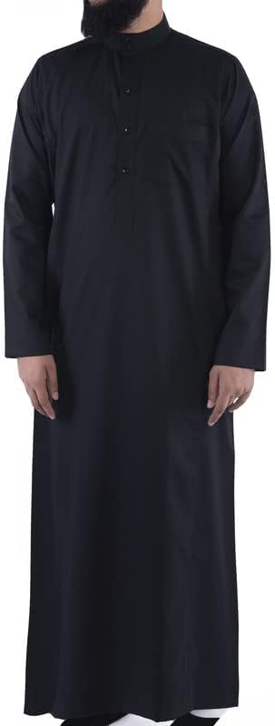 Standard Saudi Style Black Thobe | Jubbah - Mens Islamic Clothing