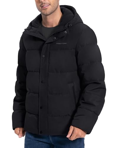 Pioneer Camp Men'S Winter Coats Warm Thicken Jacket Hooded Insulated Puffer Jackets Cotton Water Resistant Coat