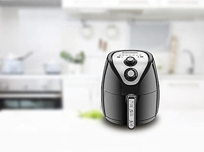 BLACK+DECKER Digital Air Fryer, 1500W, 4L/1.2kg, 360° Hot Air Convection Technology, Temperature & Time Controller, Touch Digital Display, Frying Grilling, Roasting & Baking, A400-B5