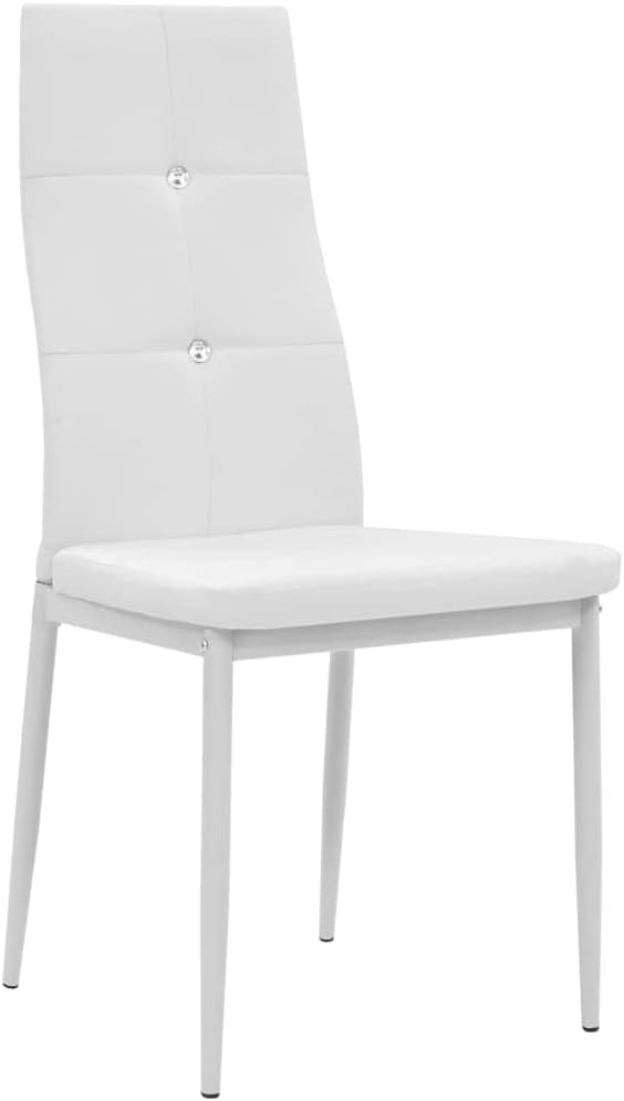 vidaXL Dining Chairs 2 pcs White Faux Leather