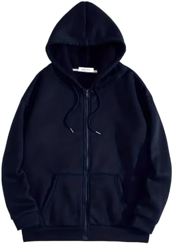 Men'S Casual Zipper Hoodies Sweatshirts Zip Up Sweatshirt Thick Fleece Jackets Winter Warm Coats