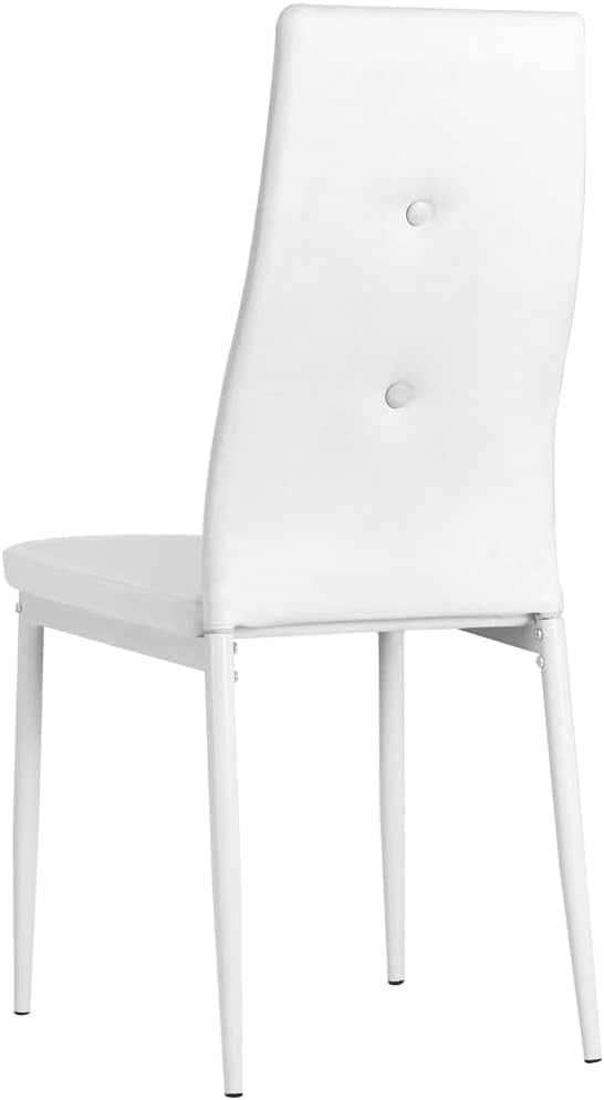 vidaXL Dining Chairs 2 pcs White Faux Leather