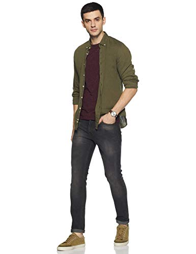 DIVERSE Men's Skinny Fit Jeans (DCMDT03KC24L33-508D_Black_28W x 33L)