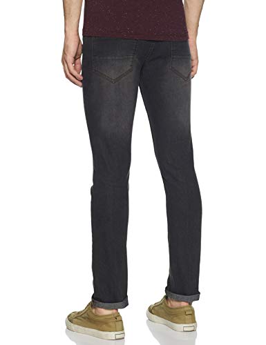 DIVERSE Men's Skinny Fit Jeans (DCMDT03KC24L33-508D_Black_28W x 33L)