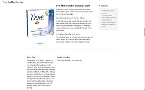 Dove White Cream Bar 4.75 Oz / 135 Gr (Pack of 12)