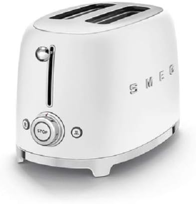 Smeg Retro 50'S Style, 2 Slice Toaster, Self Centering, Multifunction, Matte White, Tsf01Whmuk