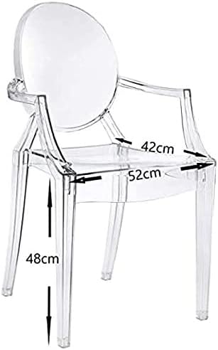 LANNY Casper Modern Acrylic Stacking Kitchen and Dining Room Chair in Clear - Fully Assembled (No Arm Chair)