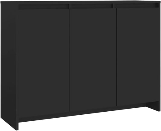 vidaXL Sideboard Home Living Room Bedroom Hallway Furniture Modern Decor Storage Side Cabinet Oragniser Buffet Cupboard Black Engineered Wood